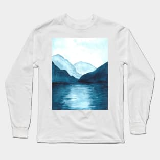 Watercolour Blue Mountains Long Sleeve T-Shirt